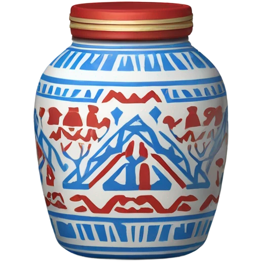 jar  white blue red egypt emoji