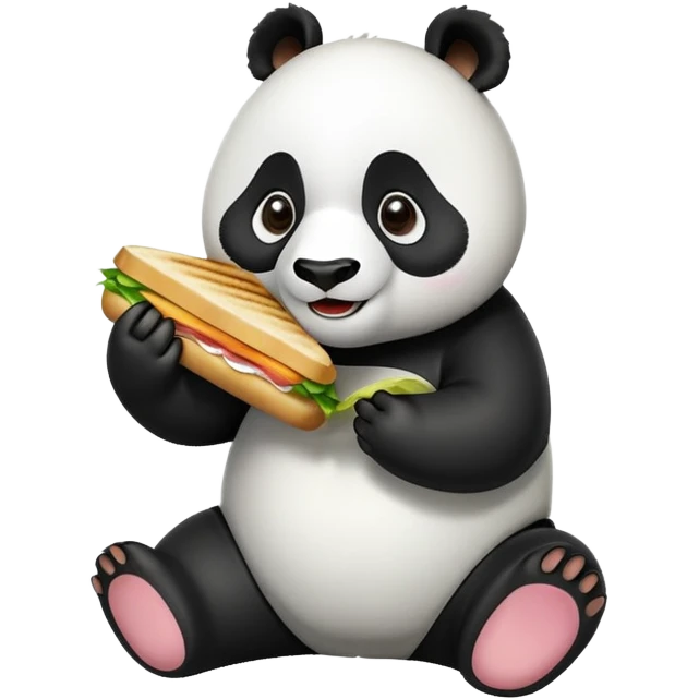 Panda eating a cubano emoji