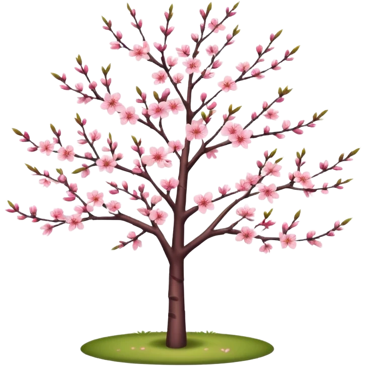 Long tall thin elegant pretty beautiful Sakura tree in the garden emoji