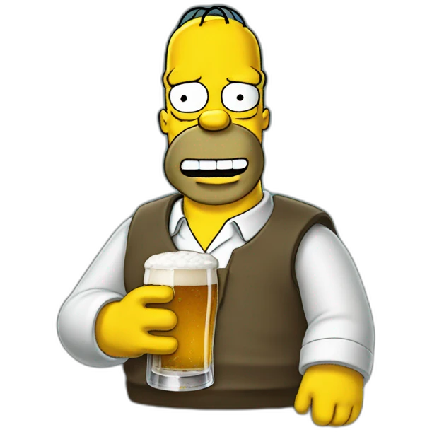 Homer simpsons drink a beer emoji
