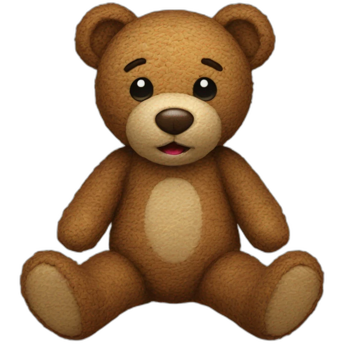 Battern stitched teddy bear emoji