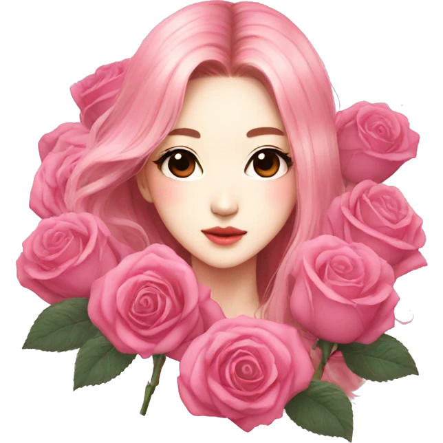 Rose de black pink kpop art emoji