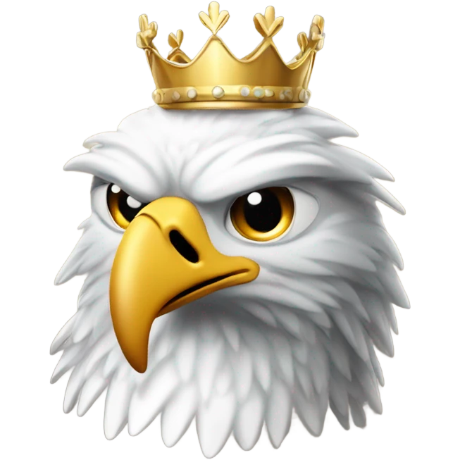 Eagle wearing crown with champagne emoji
