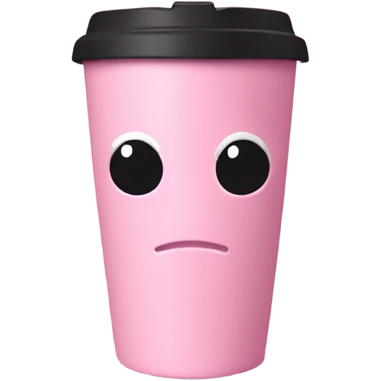 pink travel mug without a face emoji