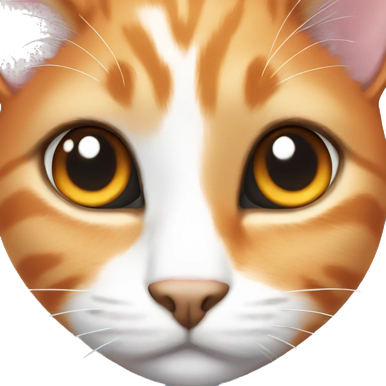 orange & white cat head cute eyes emoji