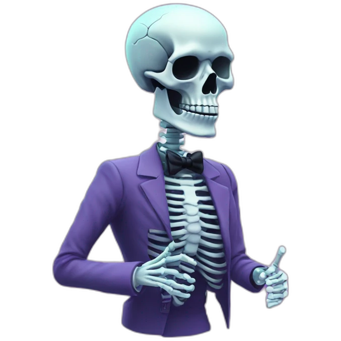 vaporwave skeleton stock trader emoji
