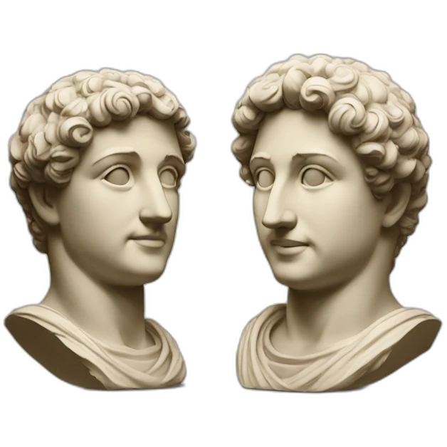 two friends roman statues emoji