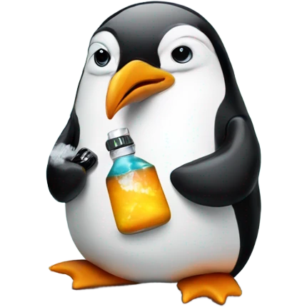penguin with vape emoji