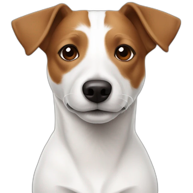 Jack Russell blanc et marron emoji