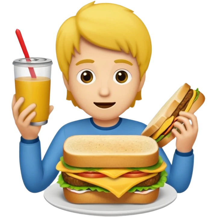 Perezoso amarillo comiendo un sandwich de milanesa emoji