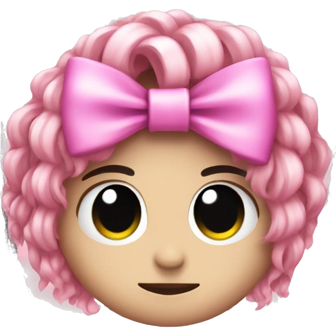 Pink bow with emo chains emoji