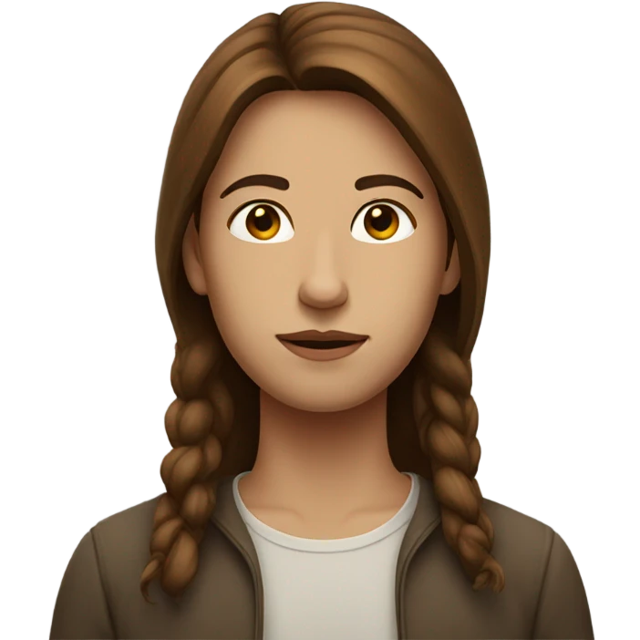 serene brown haired portrait emoji