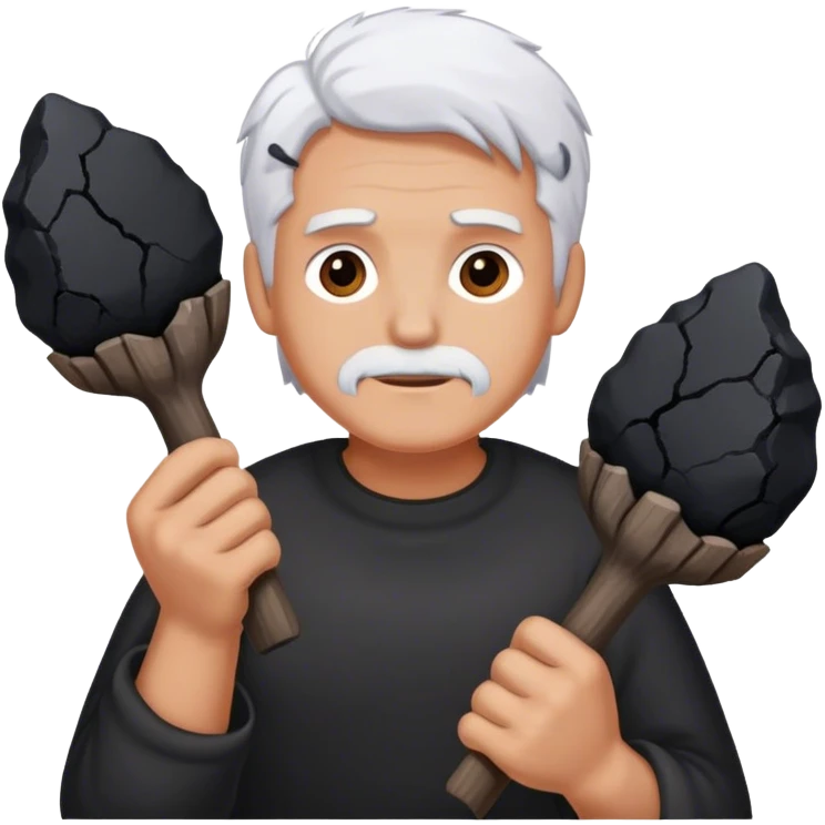 Trump holds coal in his hands emoji