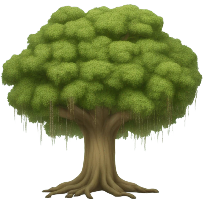 Huge oak tree with Spanish moss emoji
