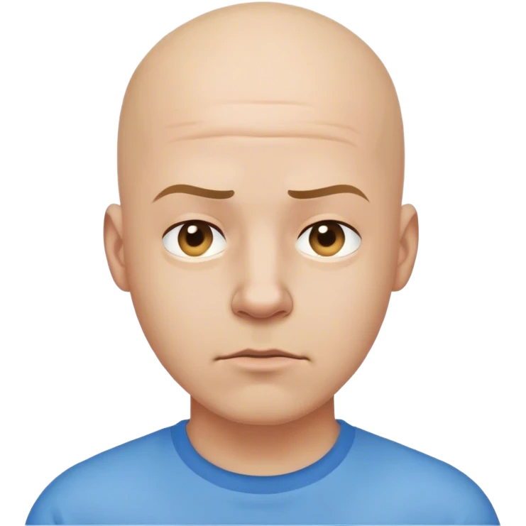 Bald man blue shirt like sob emoji emoji