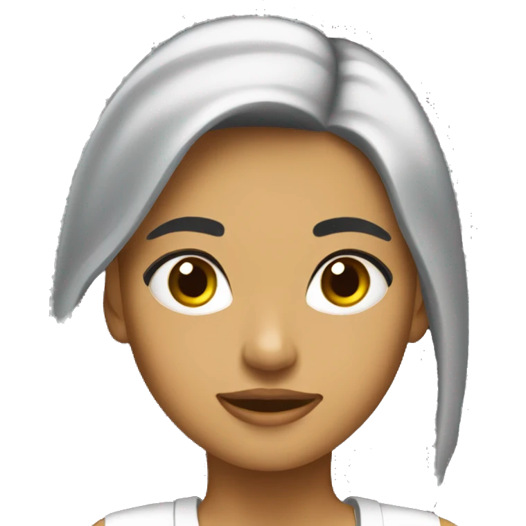 Chica pelo medio largo morena emoji