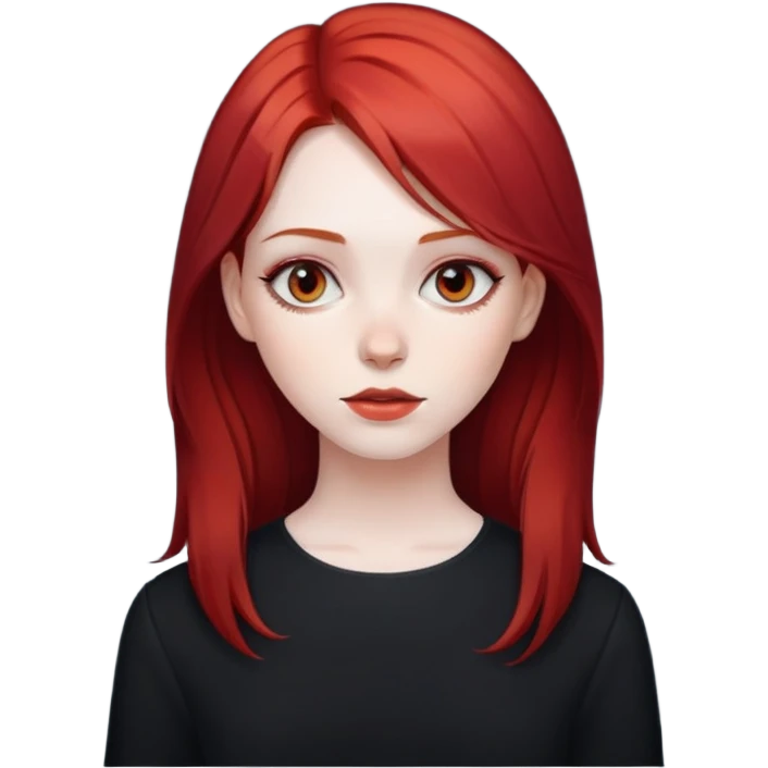Девушка с чёрно-красными волосами emoji
