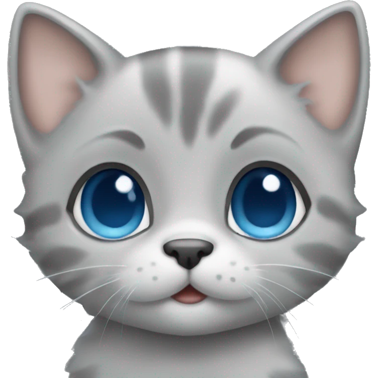 cute blue eyes grey kitten poo  emoji