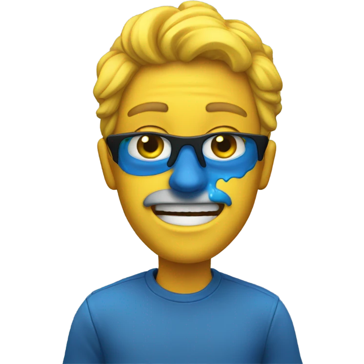 one layer  blue and yellow splash emoji