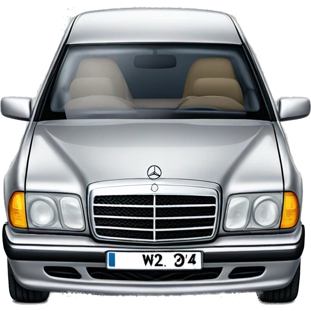 Silver car mercedes w124 emoji