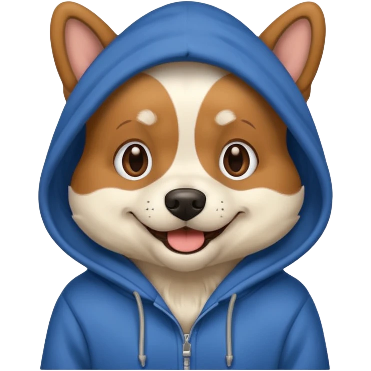 Dog wearing a hoodie emoji