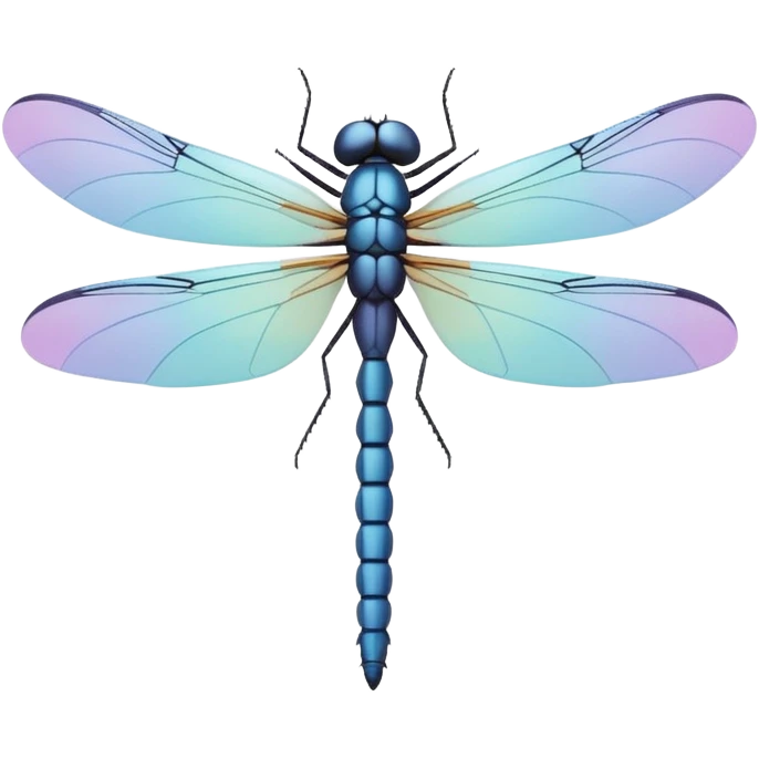 minimal dragonfly emoji, simple flat design, geometric shapes, soft pastel colors, no face, not cartoonish emoji