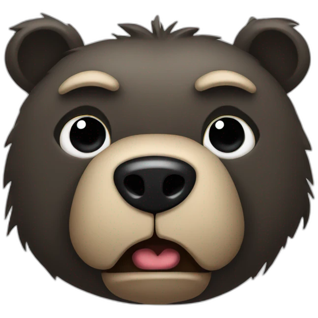 short angry bear with black ears and dirty feet emoji