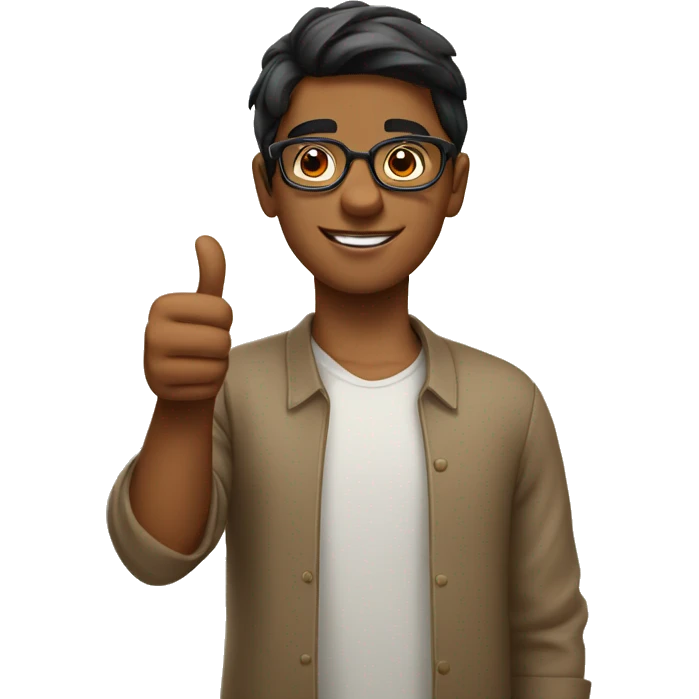 Indian Boy with glasses thumbs up emoji