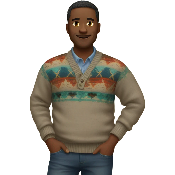 Me wearing a Pendleton westerly sweater emoji