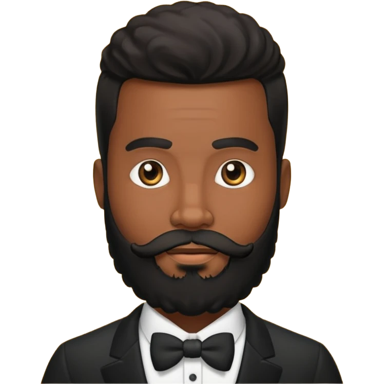 A black gigolo with a full beard emoji