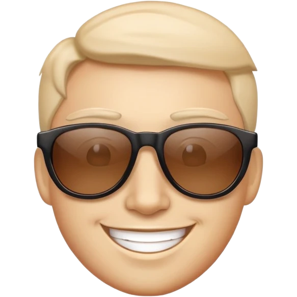face with sunglasses, confident smile emoji