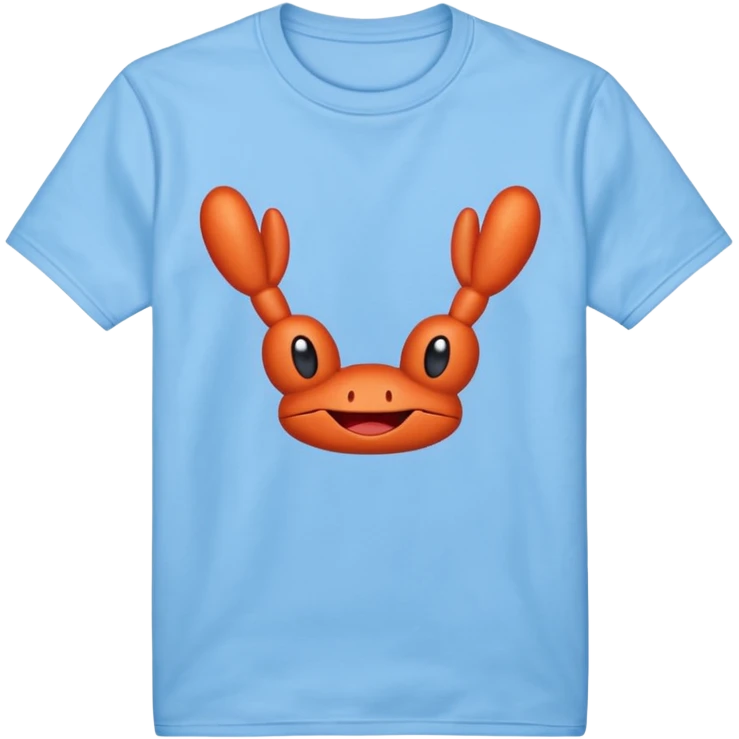 Blue shirt with I love krabby on it emoji