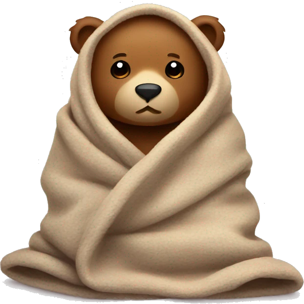bear cozy in blanket emoji