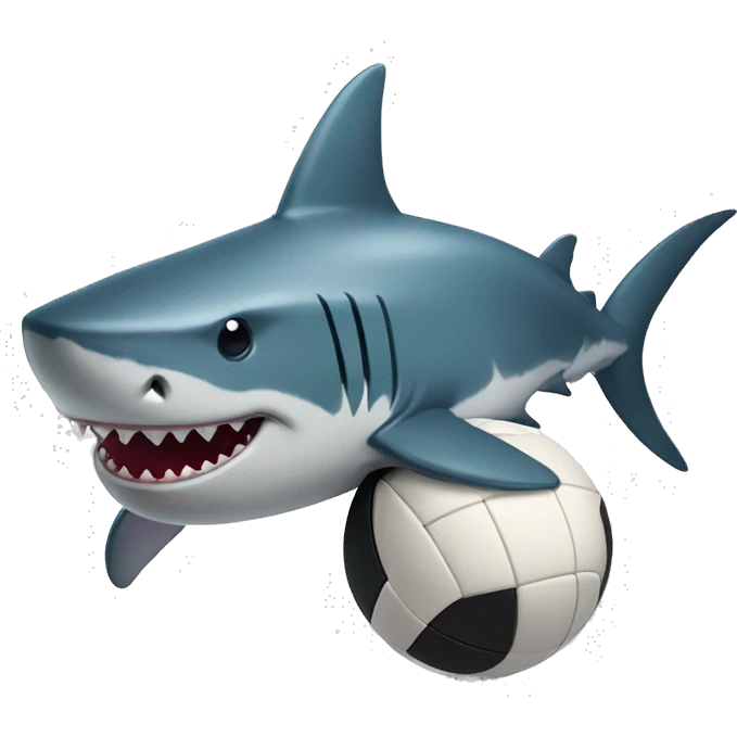 shark whit voleyball ball emoji