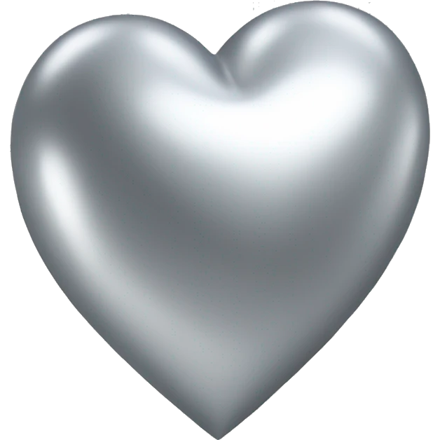 3D silver heart emoji