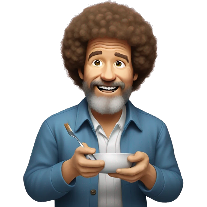 bob ross eating paint emoji