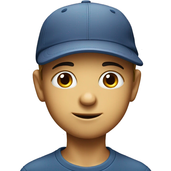 a kid with a shifty look and a cap, from the south of France. with a mischievous look emoji