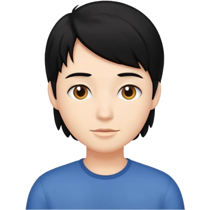 Pers with hair black  emoji