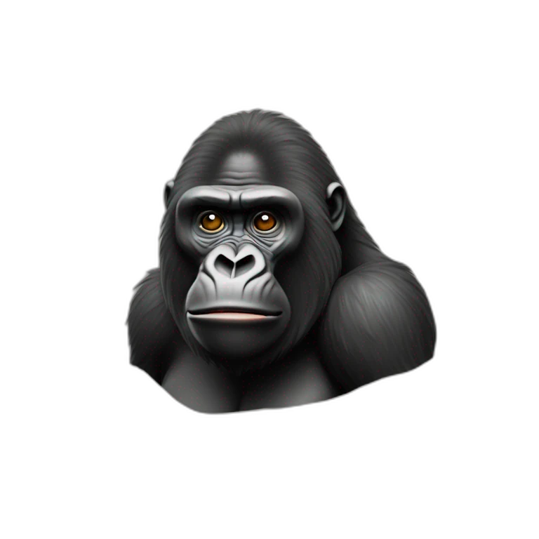 Gorille levrette sur une gorille emoji