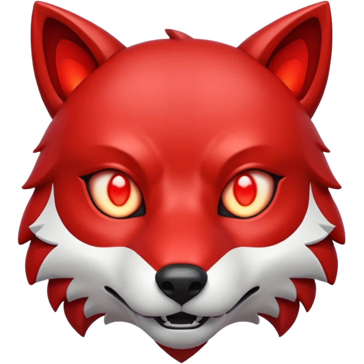 A red rounded square emoji divided in half vertically: on the left, a small red cyber wolf head with glowing eyes in futuristic style; on the right, a bold white capital letter C. Flat emoji design, shiny lighting like 🅱️ emoji, transparent background, inspired by the Cyberwolves logo. emoji