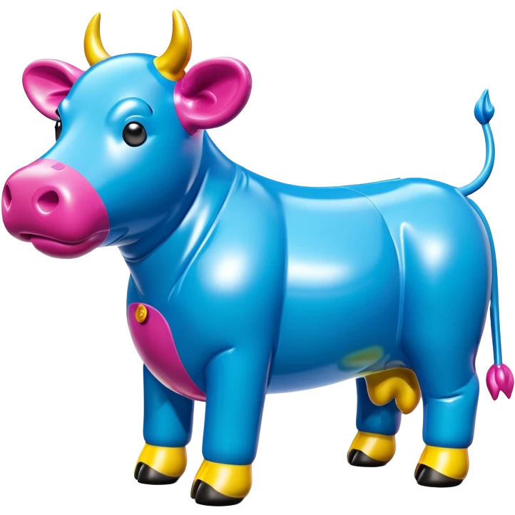   jeff koons style inflatable SPAM cow sculpture  emoji