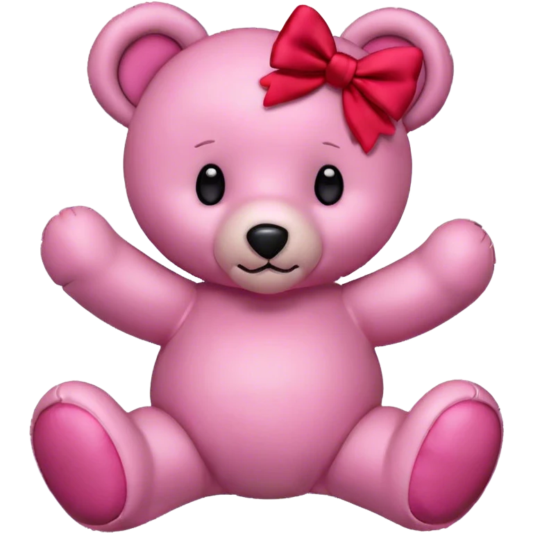 Pink bear with bow emoji
