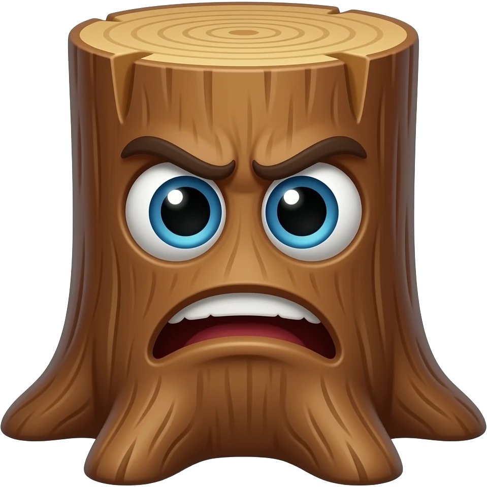 a disgusted tree trunk emoji
