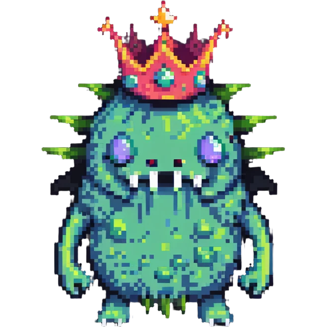 slime monster wearing a spiky crown emoji