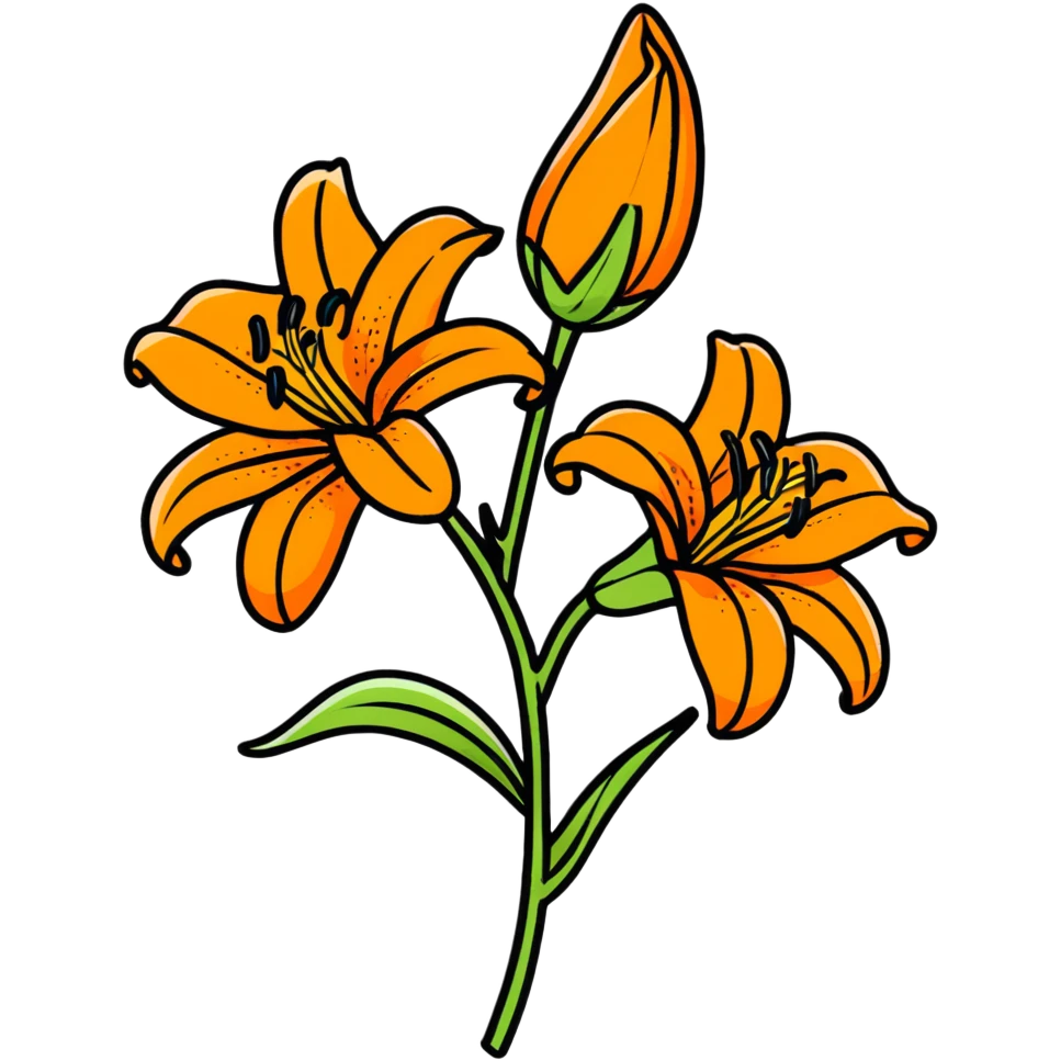 colorful tiger lily flower emoji