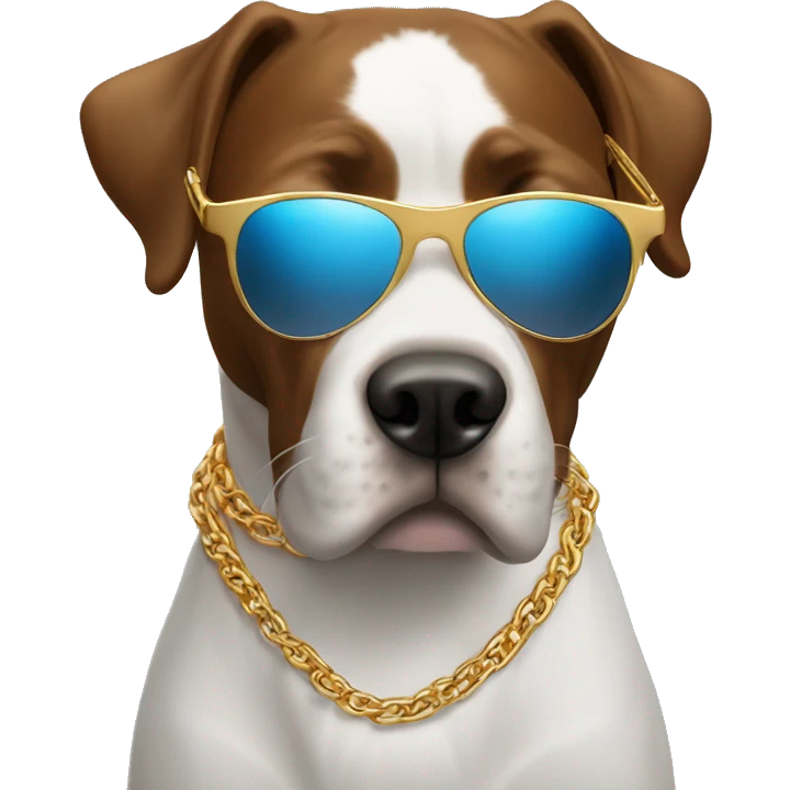 Pointer wearing sunglasses and gold chain emoji