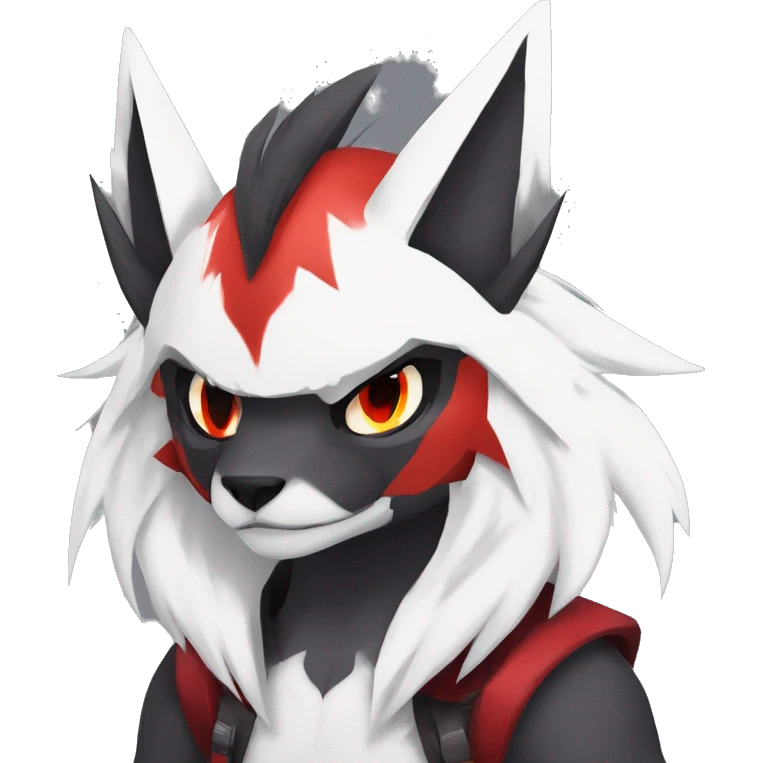 Black Cool Edgy Anthro Zangoose Litten Absol Zoroark Zorua Fakémon  with White and Red Edgy markings emoji