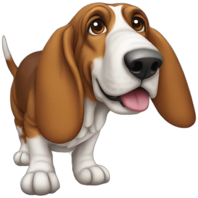 Dog basset hound full-body emoji