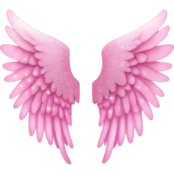 Pink Sparkly angel wings emoji