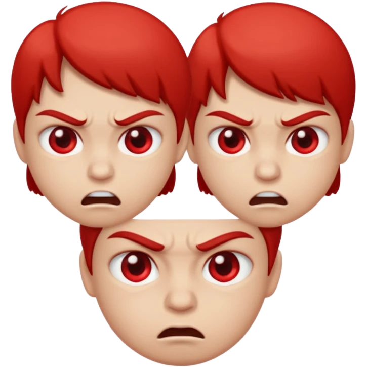 黑色背景，白色圆眼睛，从正常表情转变到生气，然后由生气转变到正常 emoji